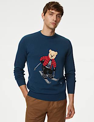 Pure Cotton Ski Spencer Bear&trade; Christmas Jumper