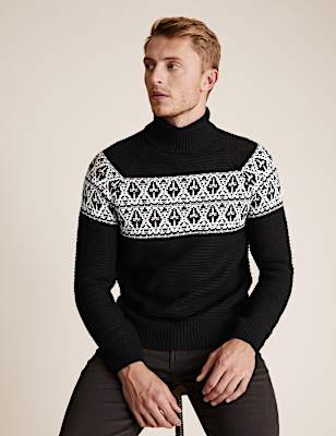 Fairisle Roll Neck Jumper
