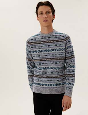 Pure Extra Fine Lambswool Fair Isle Jumper