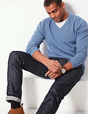 Pure Cotton V-Neck Jumper
