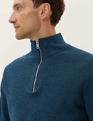 Cotton Blend Textured Jumper