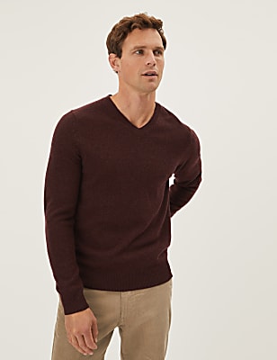 Pure Extra Fine Lambswool V-Neck Jumper