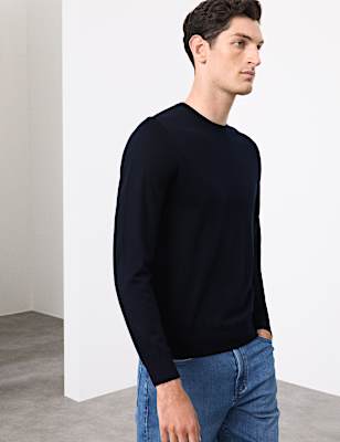 Pure Extra Fine Merino Wool Crew Neck Jumper