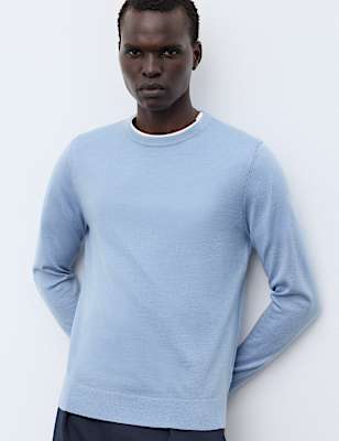 Pure Extra Fine Merino Wool Crew Neck Jumper