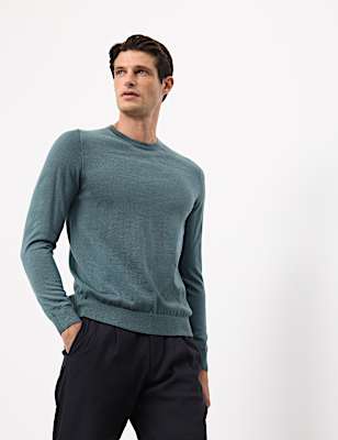 Pure Extra Fine Merino Wool Crew Neck Jumper