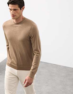 Pure Extra Fine Merino Wool Crew Neck Jumper