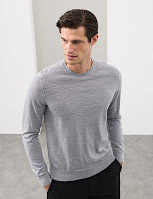 Pure Extra Fine Merino Wool Crew Neck Jumper