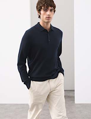 Pure Extra Fine Merino Wool Polo Shirt