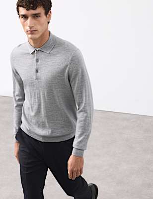 Pure Extra Fine Merino Wool Polo Shirt