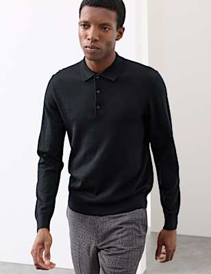 Pure Extra Fine Merino Wool Polo Shirt