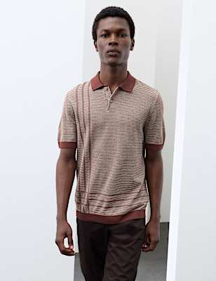 Regular Fit Pure Cotton Knitted Polo Shirt