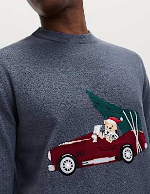 Pure Cotton Spencer Bear™ Crew Neck Jumper