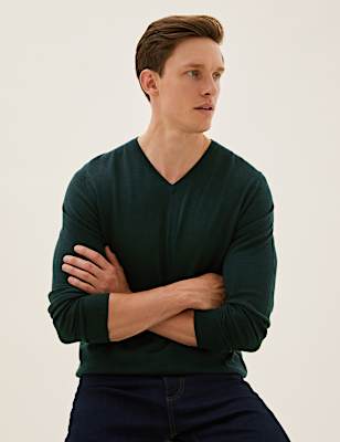 Pure Extra Fine Merino V-Neck Jumper
