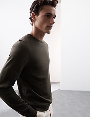 Pure Extra Fine Merino Wool Crew Neck Jumper