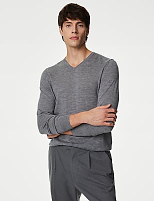 Pure Extra Fine Merino Wool V-Neck Jumper