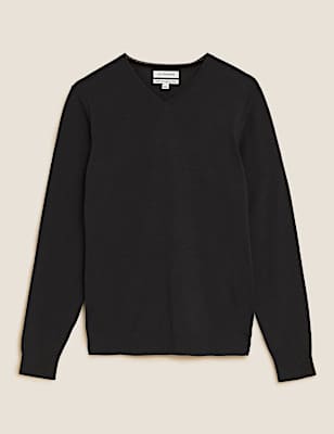 Pure Extra Fine Merino Wool V-Neck Jumper