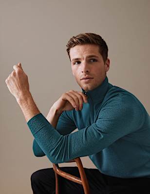 Pure Extra Fine Merino Wool Half Zip Jumper