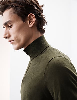 Pure Extra Fine Merino Wool Half Zip Jumper