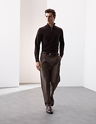 Pure Extra Fine Merino Wool Half Zip Jumper