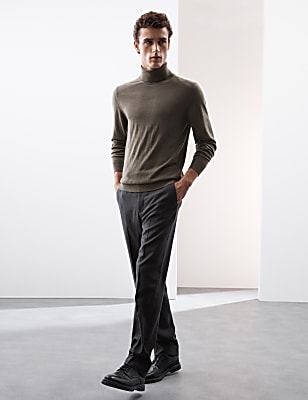 Pure Extra Fine Merino Wool Roll Neck Jumper