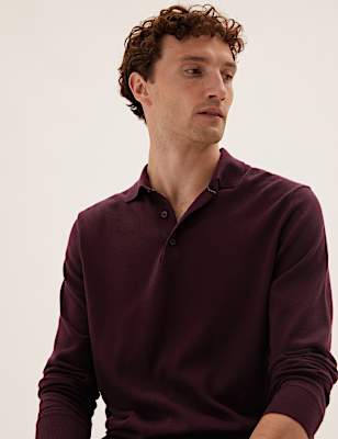 Pure Extra Fine Merino Knitted Polo Shirt