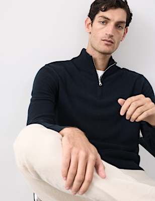 Pure Cashmere Half Zip Jumper