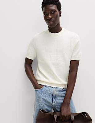 Cotton Rich Textured Knitted T-Shirt