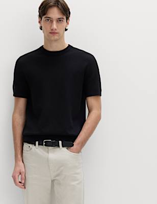 Cotton Rich Textured Knitted T-Shirt