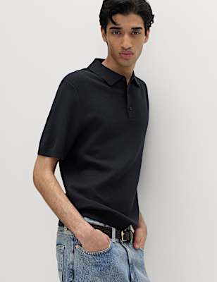 Cotton Rich Regular Fit Knitted Polo Shirt