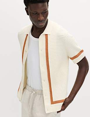 Pure Cotton Tipped Knitted Polo Shirt