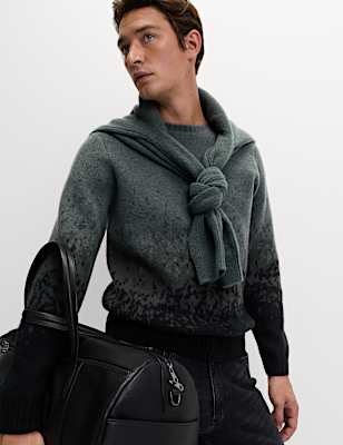 Supersoft Ombre Polo Jumper with Wool