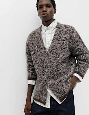 Lofty Relaxed Fit Patterned Cardigan