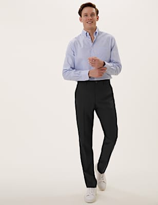 Slim Fit Flat Front Trousers