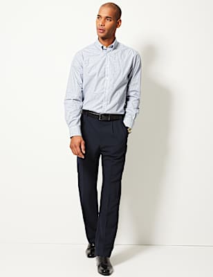 Crease Resistant Single Pleat Trousers