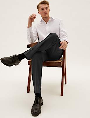 Regular Fit Single Pleat Trousers