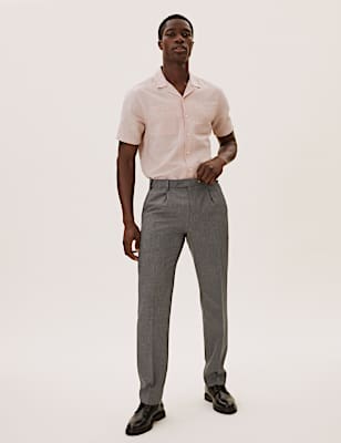 Regular Fit Single Pleat Trousers