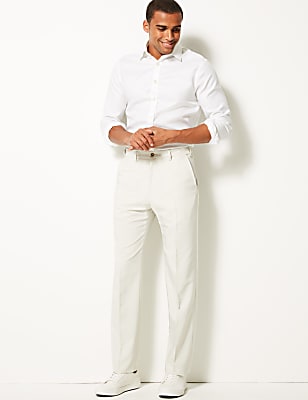 Regular Fit Flat Front Trousers
