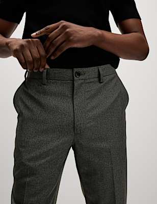 Crease Resistant Slim Fit Flexi Waist Trouser