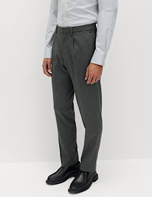 Tailored Fit Stretch Smart Trousers