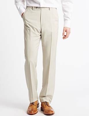 Regular Fit Flat Front Trousers