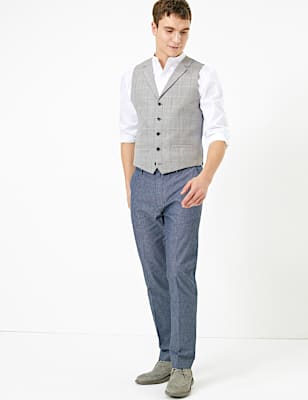 Slim Fit Checked Waistcoat