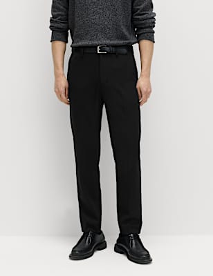 Regular Fit Wool Blend Trousers