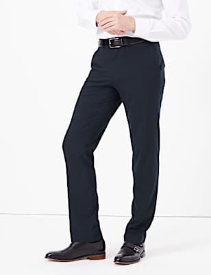 Regular Fit Wool Blend Stretch Trousers