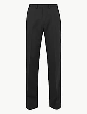 Regular Fit Wool Blend Stretch Trousers