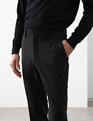 Slim Fit Wool Blend Performance Trousers