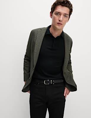 Tailored Fit Jersey Textured Blazer