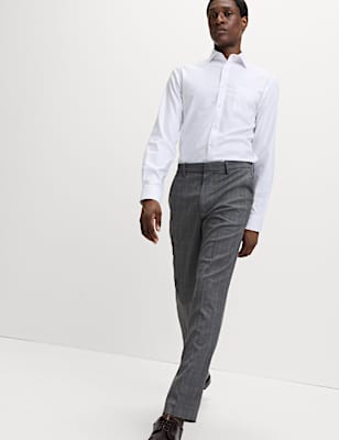 Tailored Fit Check Suit Trousers