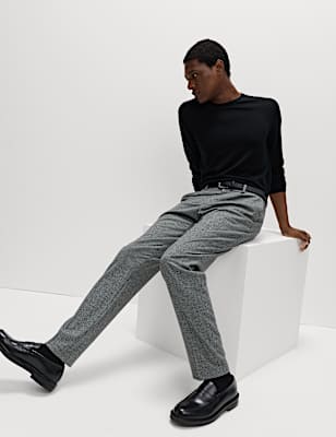 Tailored Fit Warm Handle Puppytooth Trousers
