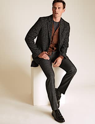 Regular Fit Wool Textured Trousers