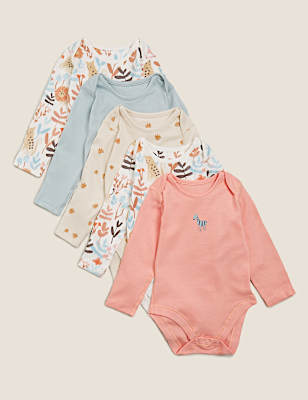 5pk Organic Cotton Printed Bodysuits ( 6&frac12;lbs - 3 Yrs)